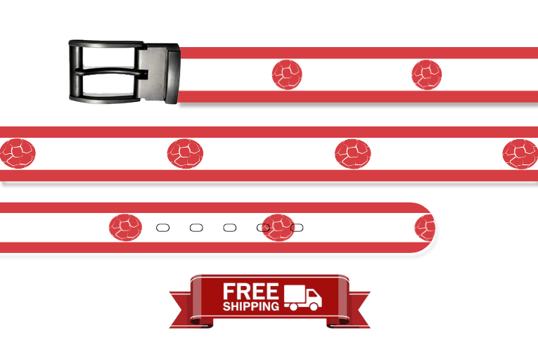 Crimson Orbit Belt With Metal Buckle