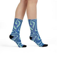 Blue Velva Waves Socks