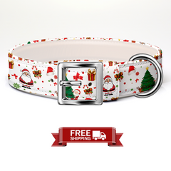 Tree With Santa Christmas Dog Collar