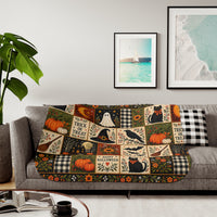 Vintage Sherpa Halloween Blanket