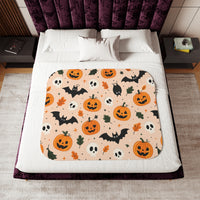 Bats And Pumpkins Halloween Blanket