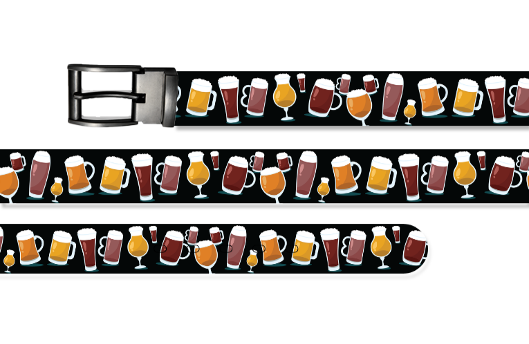 Happy Hour Beer Belt With Metal Buckle