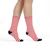 Red n White Stripes Socks