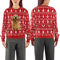 Custom Winter Holiday Pattern Red Christmas Sweater