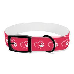 Paw Hearts-Pink Dog Collar