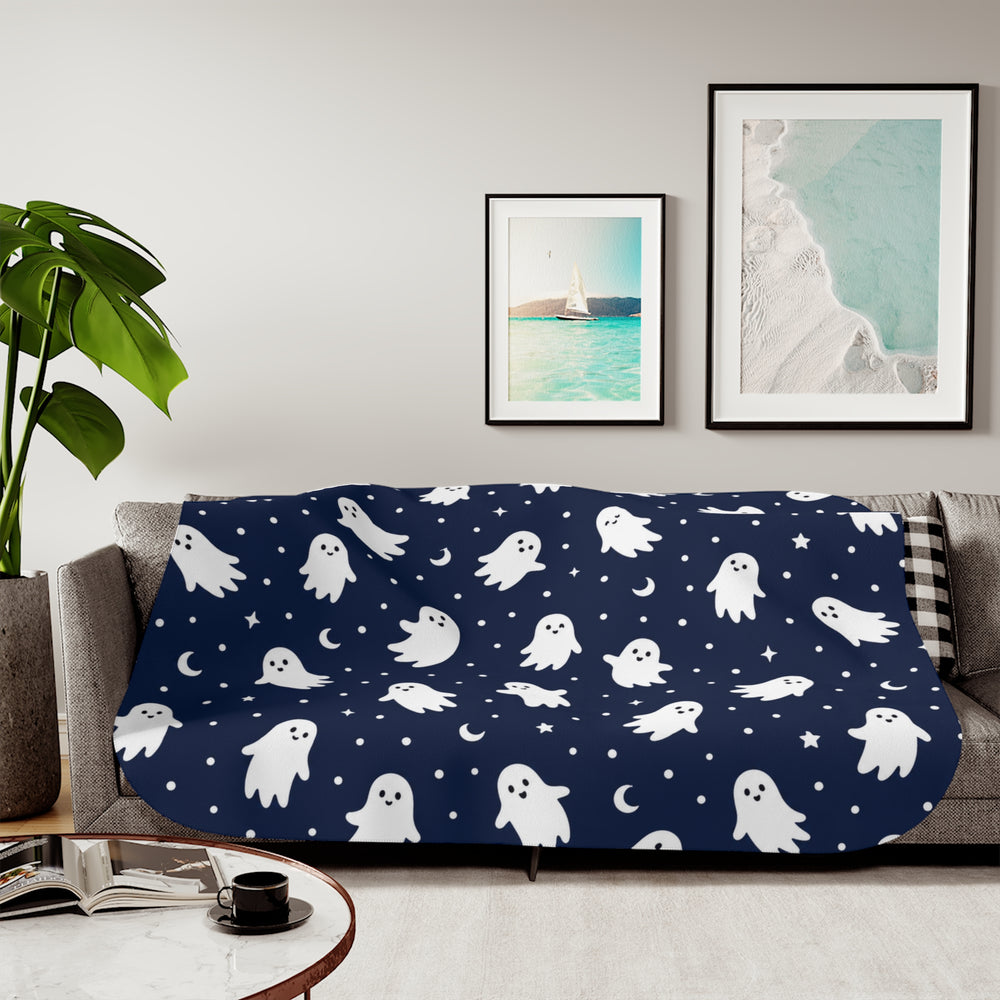 Cute Ghost Flying Halloween Blanket