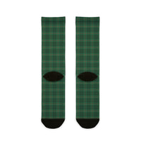 Green Plaid Tartan Comfort Christmas Socks