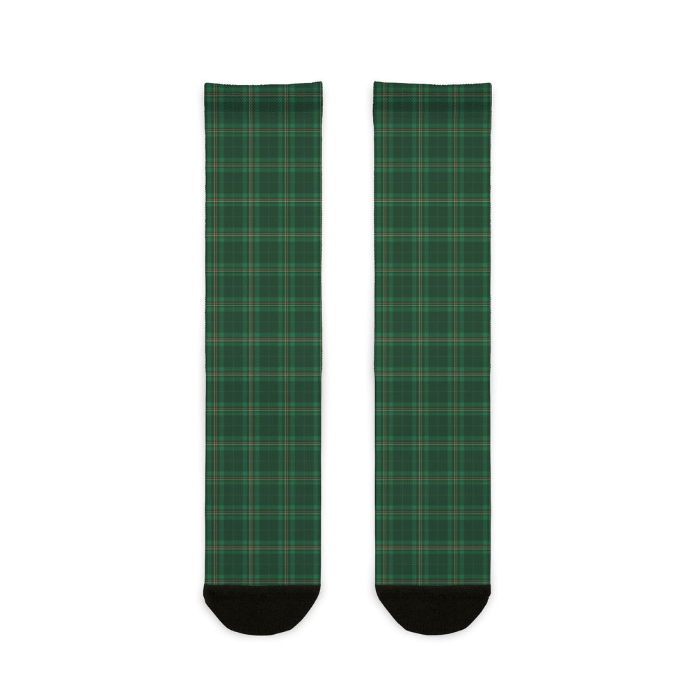 Green Plaid Tartan Comfort Christmas Socks