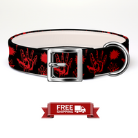 Red Hands Halloween Dog Collar