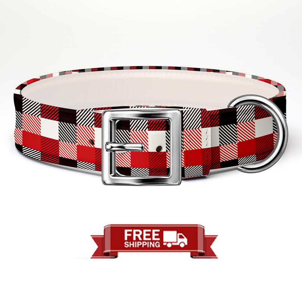 Plaid Heritage Wrap Christmas Dog Collar