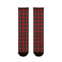Red Plaid Tartan Comfort Christmas Socks