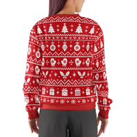 Custom Winter Holiday Pattern Red Christmas Sweater