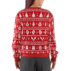 Custom Winter Holiday Pattern Red Christmas Sweater