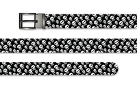 Black Midnight Skull Halloween Belt with Metal Buckle