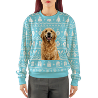 Custom Winter Holiday Pattern Blue Christmas Sweater