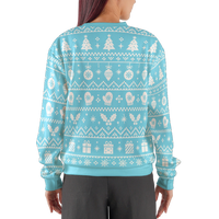 Custom Winter Holiday Pattern Blue Christmas Sweater