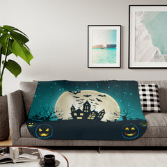 Haunted Moon Halloween Blanket