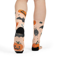 Bats And Pumpkins Halloween Socks