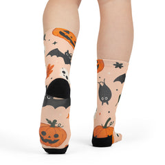 Bats And Pumpkins Halloween Socks