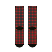 Red Plaid Tartan Comfort Christmas Socks