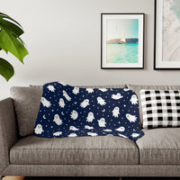 Cute Ghost Flying Halloween Blanket
