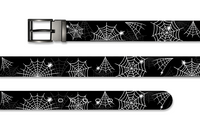 Black Widow's Web Halloween Belt with Metal Buckle