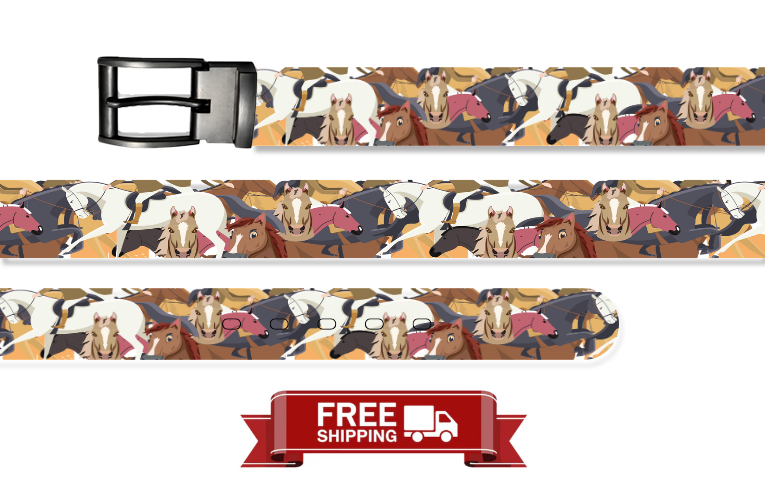 Majestic Horse Belt With Metal Buckle