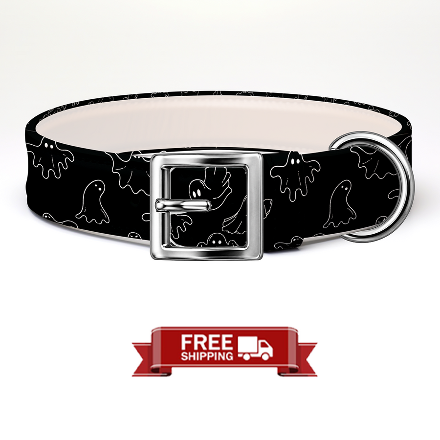 Bats And Boo Halloween Dog Collar