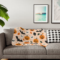 Bats And Pumpkins Halloween Blanket