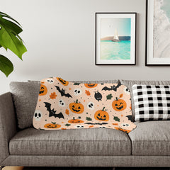 Bats And Pumpkins Halloween Blanket