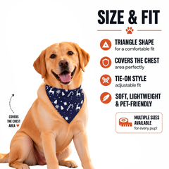 Decorative Christmas Pet Bandana Navy Blue