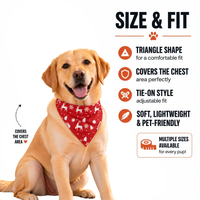 Decorative Christmas Pet Bandana Red