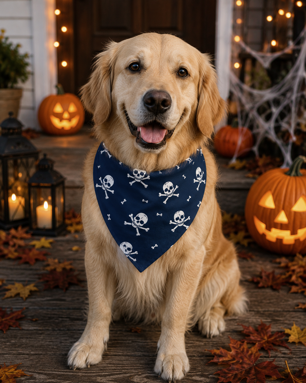 Null Skull And Crossbones Halloween Bandana