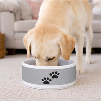 Paws Pet Bowl Grey