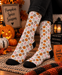 Happy Pumpkin Patch Halloween Socks