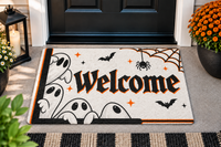 Welcome By The Ghost Halloween Mat