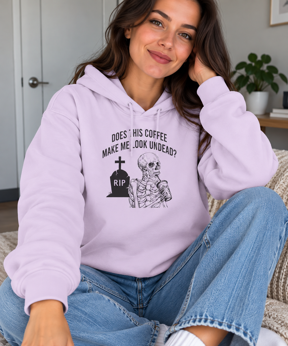 Does This Coffee Make Me Look Up Undead Halloween Sweatshirt