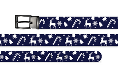 Decorative Christmas Belt Navy Blue With Metal Buckle