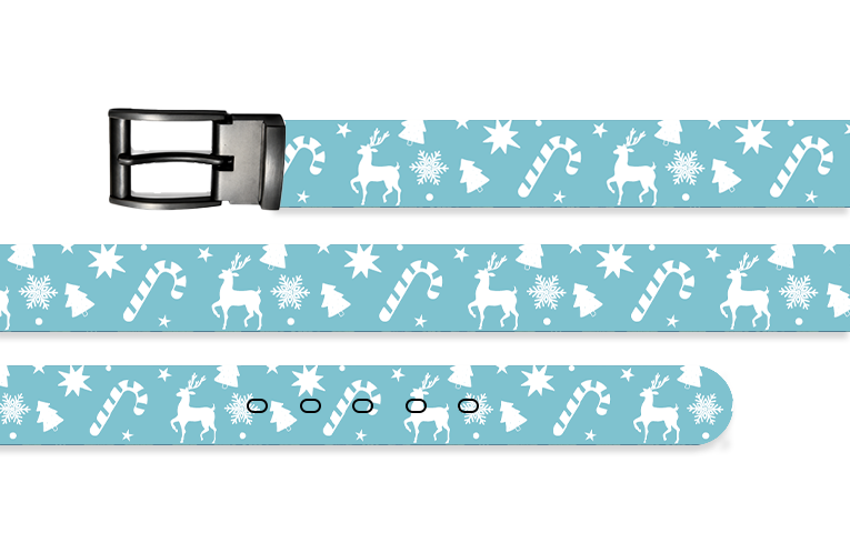 Decorative Christmas Sky Blue Belt With Metal Buckle