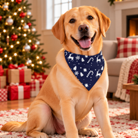 Decorative Christmas Pet Bandana Navy Blue