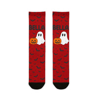 Custom Ghost And Pumpkin Halloween Socks