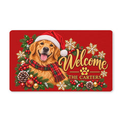 Custom Personalized Christmas Dog Welcome Doormat