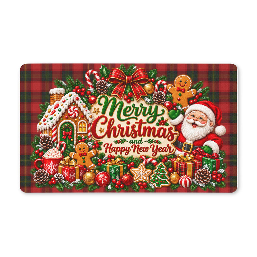 Custom Merry Christmas and Happy New Year Doormat