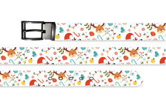 Jolly Reindeer Christmas Belt With Metal Buckle