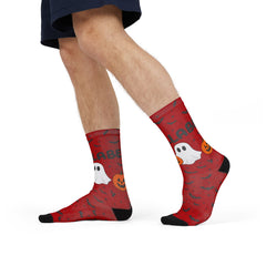 Custom Ghost And Pumpkin Halloween Socks