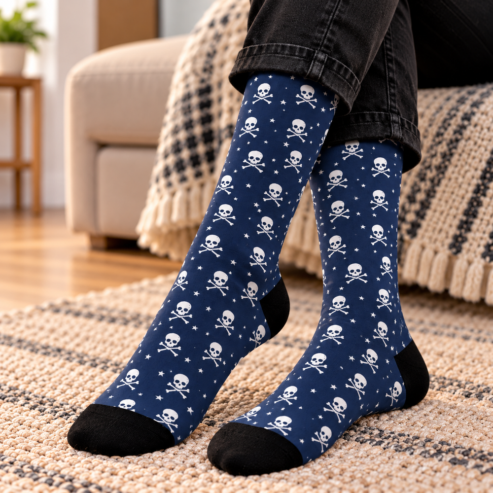 Null Skull And Crossbones Halloween Socks