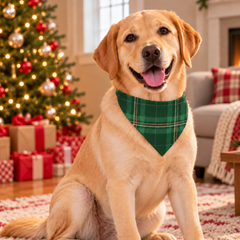Plaid Green Christmas Pet Bandana