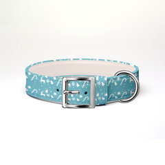 Decorative Christmas Dog Collar Sky Blue