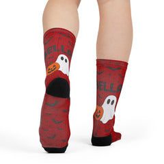 Custom Ghost And Pumpkin Halloween Socks