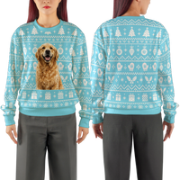 Custom Winter Holiday Pattern Blue Christmas Sweater
